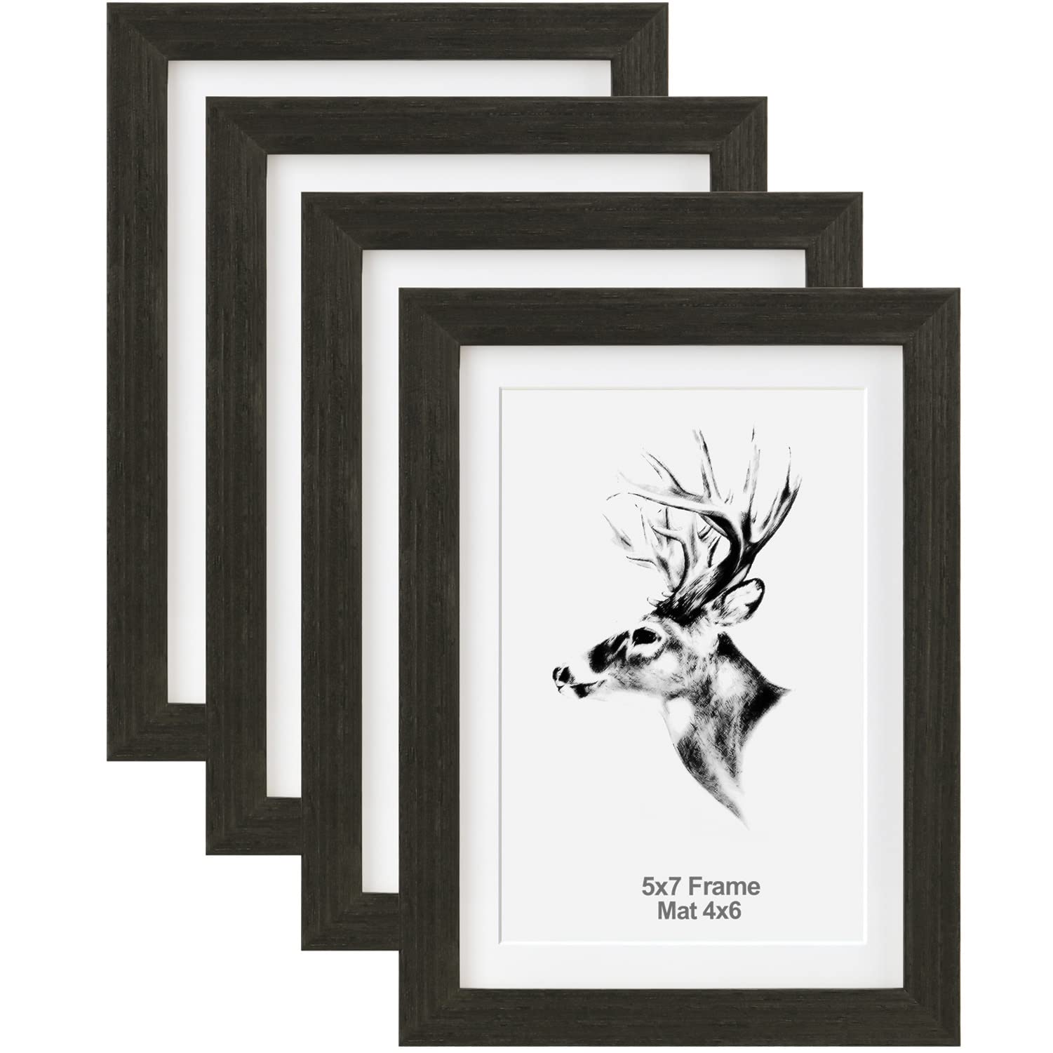 Yaetm 16x20 Picture Frame Matted to 11x14 Set of 4, Natural Solid Oak Wood 16x20 Frame for Gallery Wall, Photos, Posters & Art Prints, Horizontal and Vertical Wall Mount (4 pack, Oak)