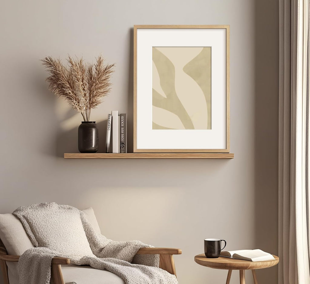 Yaetm 16x20 Picture Frame Matted to 11x14 Set of 4, Natural Solid Oak Wood 16x20 Frame for Gallery Wall, Photos, Posters & Art Prints, Horizontal and Vertical Wall Mount (4 pack, Oak)