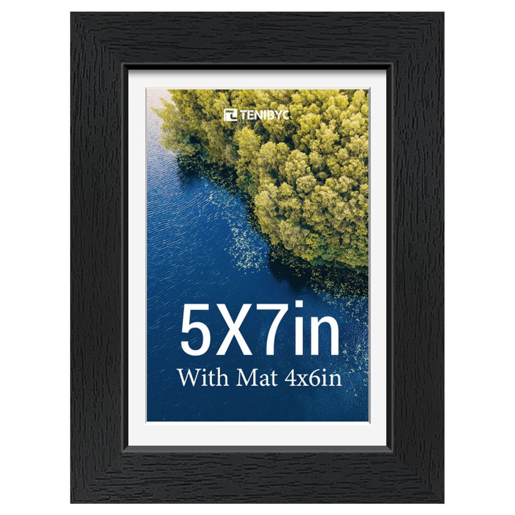 12x16 Picture Frame Set - 4 Pack, Walnut Solid Wood Photo Frames - Tempered Glass - Displays Photos 8.5x11 with Mat or 12 x 16 without - Room, Office, Gallery, Studio, and Hallway Decor - Wall Hanging