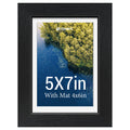 12x16 Picture Frame Set - 4 Pack, Walnut Solid Wood Photo Frames - Tempered Glass - Displays Photos 8.5x11 with Mat or 12 x 16 without - Room, Office, Gallery, Studio, and Hallway Decor - Wall Hanging