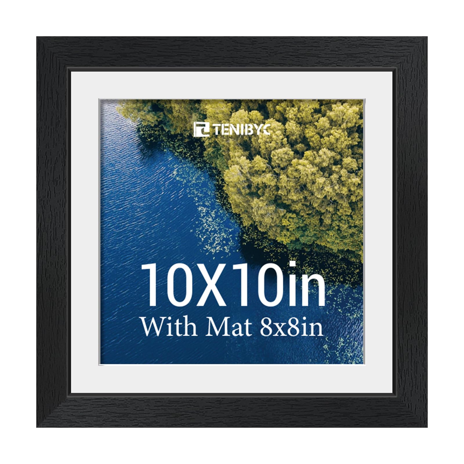 12x16 Picture Frame Set - 4 Pack, Walnut Solid Wood Photo Frames - Tempered Glass - Displays Photos 8.5x11 with Mat or 12 x 16 without - Room, Office, Gallery, Studio, and Hallway Decor - Wall Hanging