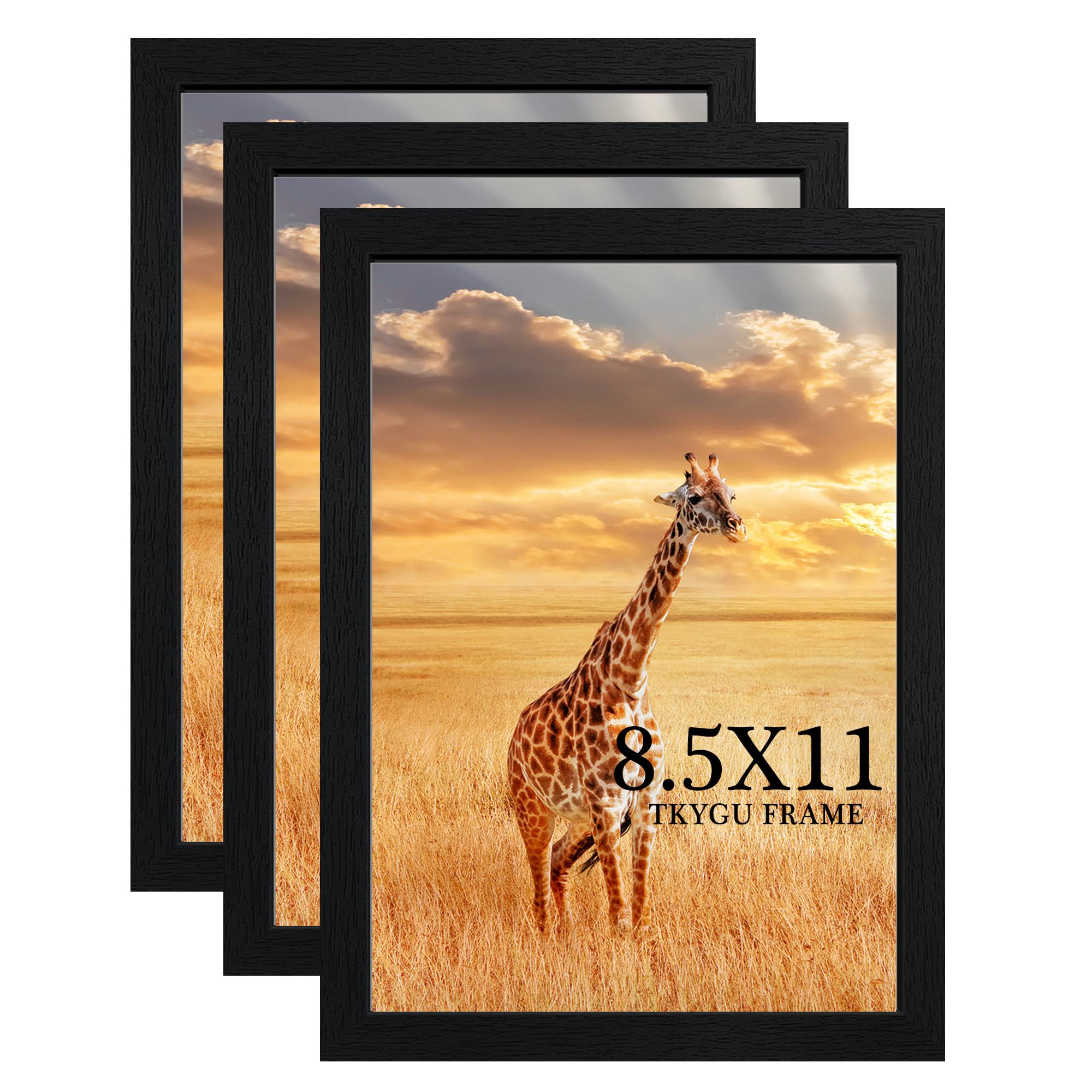 13x17 Picture Frame Set of 3, Wooden Frame Black for 13 x 17 Inch Picture Poster Photo with Durable Shatter Resistant Plexiglass,Wall Gallery Poster Photo frame 13 by 17 Frame for Wall best gift