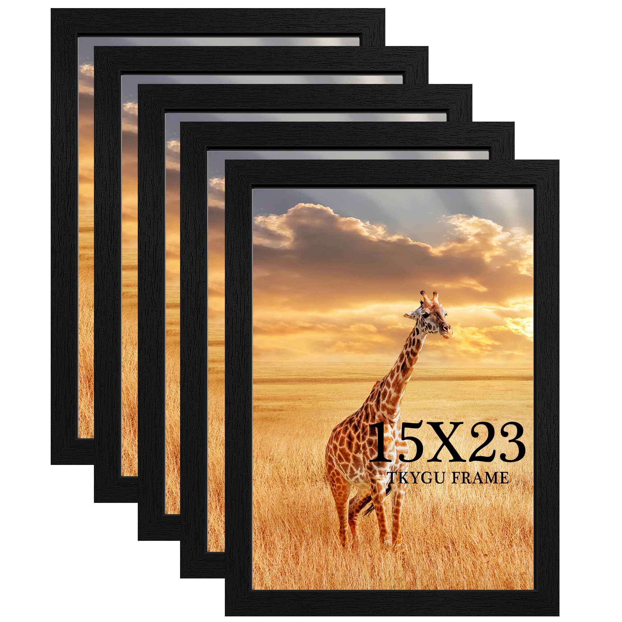 13x17 Picture Frame Set of 3, Wooden Frame Black for 13 x 17 Inch Picture Poster Photo with Durable Shatter Resistant Plexiglass,Wall Gallery Poster Photo frame 13 by 17 Frame for Wall best gift
