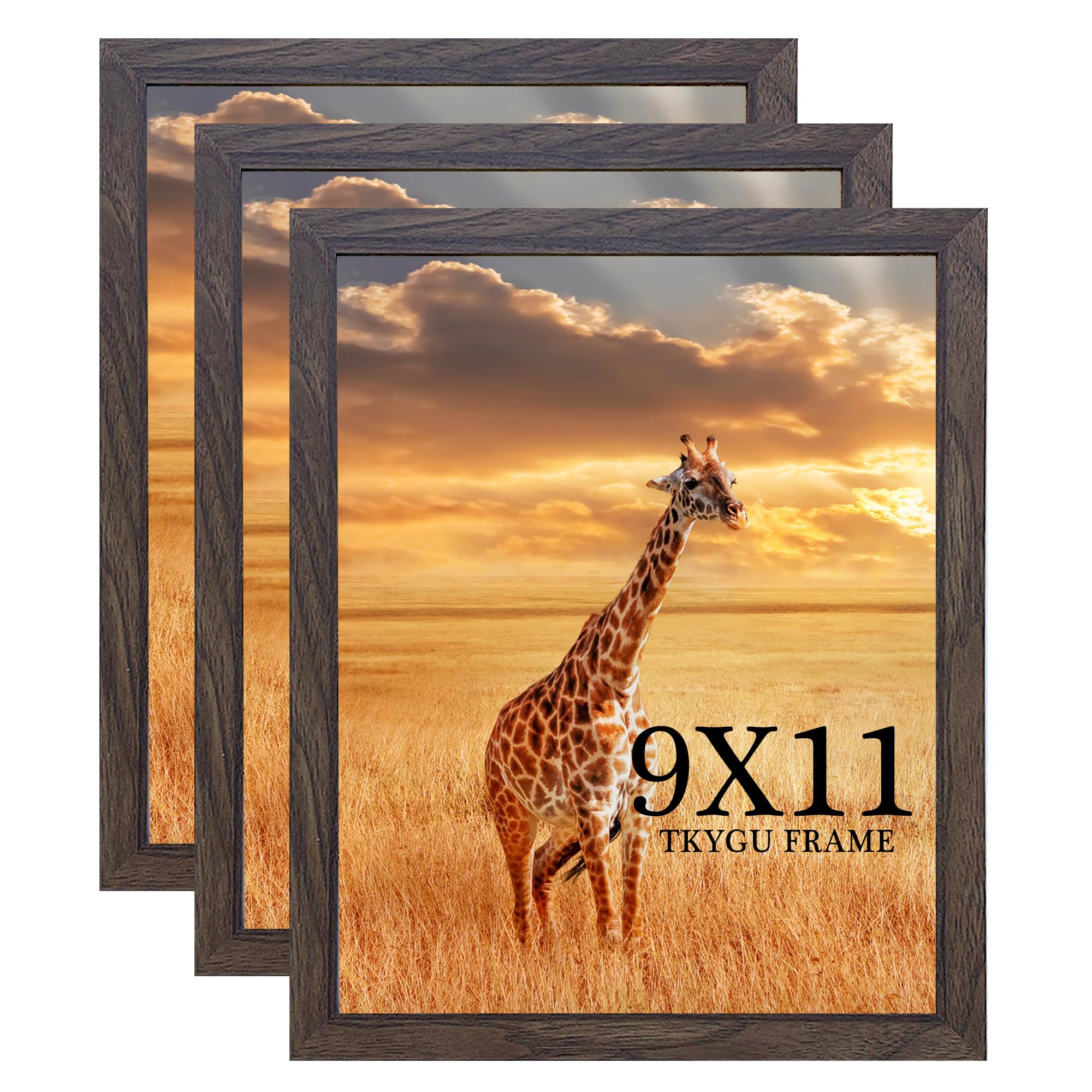 13x17 Picture Frame Set of 3, Wooden Frame Black for 13 x 17 Inch Picture Poster Photo with Durable Shatter Resistant Plexiglass,Wall Gallery Poster Photo frame 13 by 17 Frame for Wall best gift