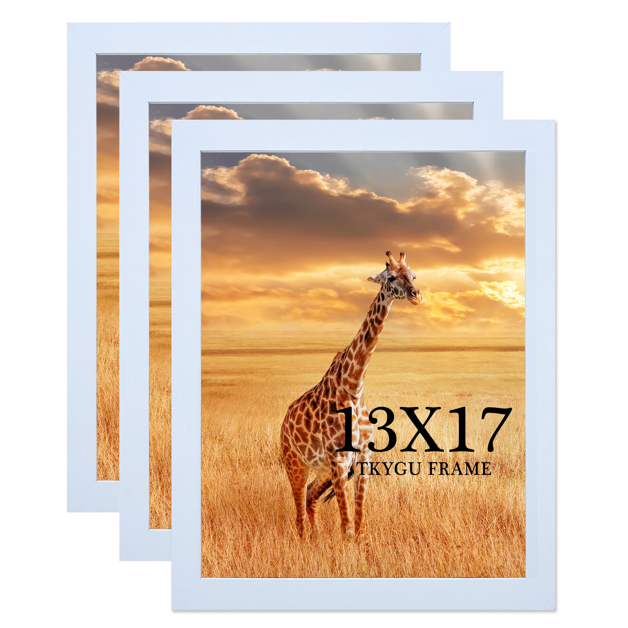 13x17 Picture Frame Set of 3, Wooden Frame Black for 13 x 17 Inch Picture Poster Photo with Durable Shatter Resistant Plexiglass,Wall Gallery Poster Photo frame 13 by 17 Frame for Wall best gift