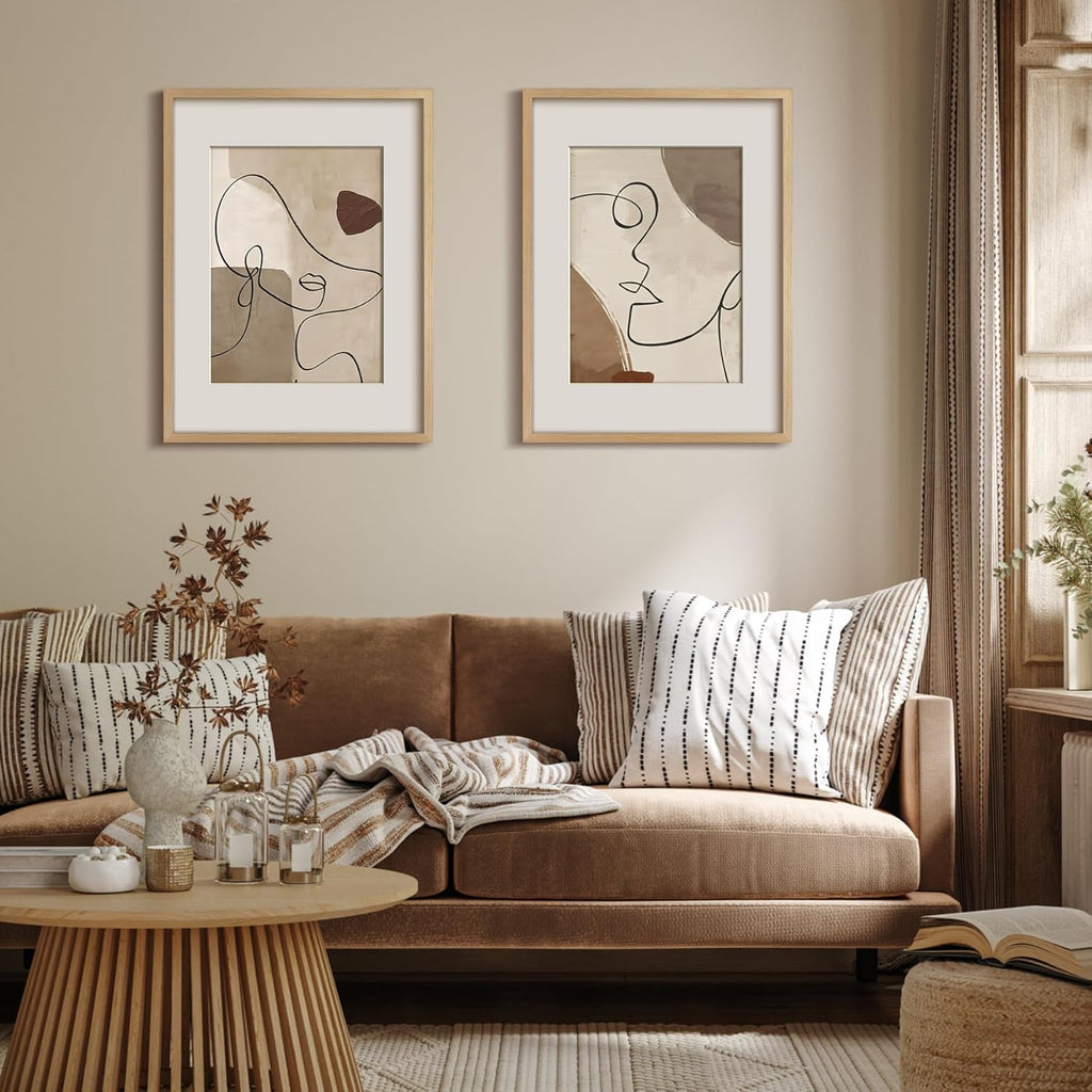 Yaetm 16x20 Picture Frame Matted to 11x14 Set of 4, Natural Solid Oak Wood 16x20 Frame for Gallery Wall, Photos, Posters & Art Prints, Horizontal and Vertical Wall Mount (4 pack, Oak)