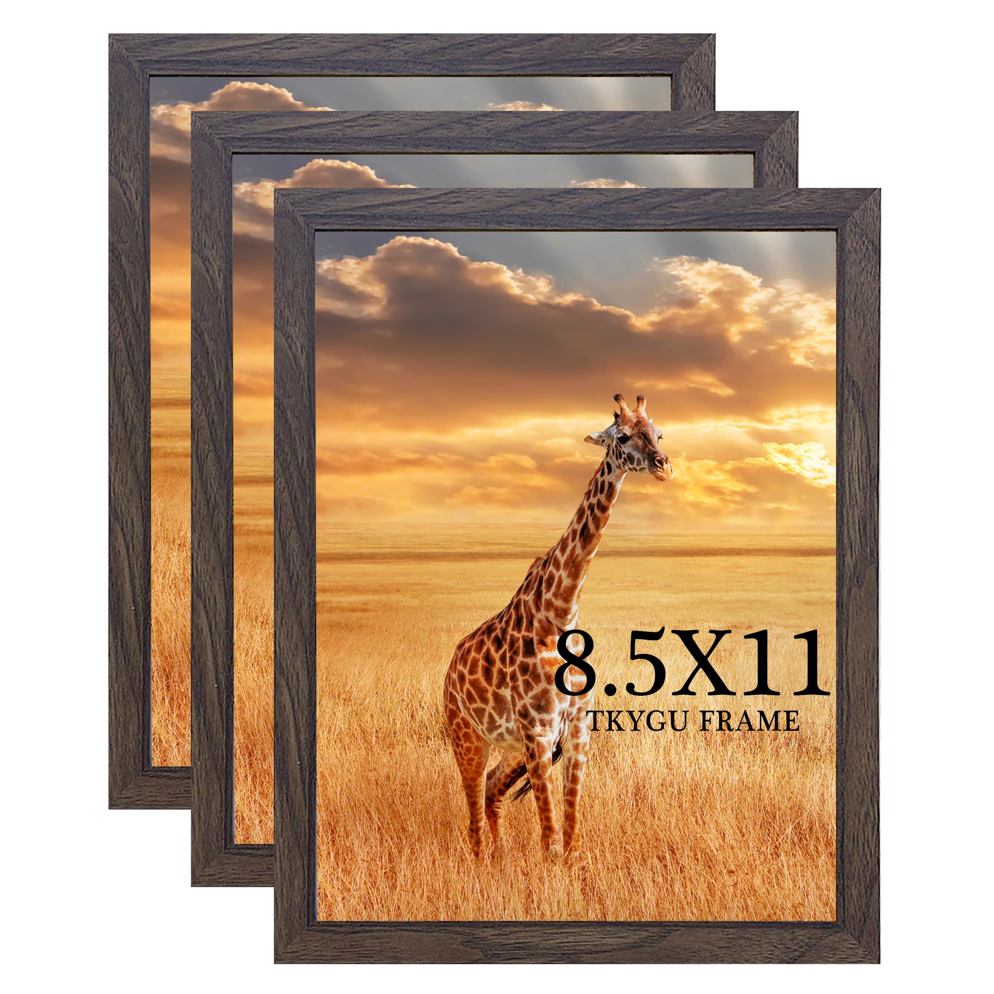 13x17 Picture Frame Set of 3, Wooden Frame Black for 13 x 17 Inch Picture Poster Photo with Durable Shatter Resistant Plexiglass,Wall Gallery Poster Photo frame 13 by 17 Frame for Wall best gift