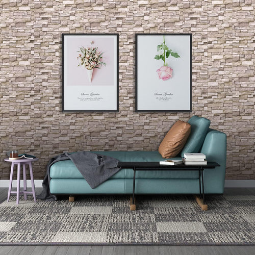 20PCS 3D Wall Panels Peel and Stick Foam 3D Brick Wallpaper Peel and Stick Faux Stone Wall Panel Self-Adhesive Wallpaper (20PCS, Rock Color)