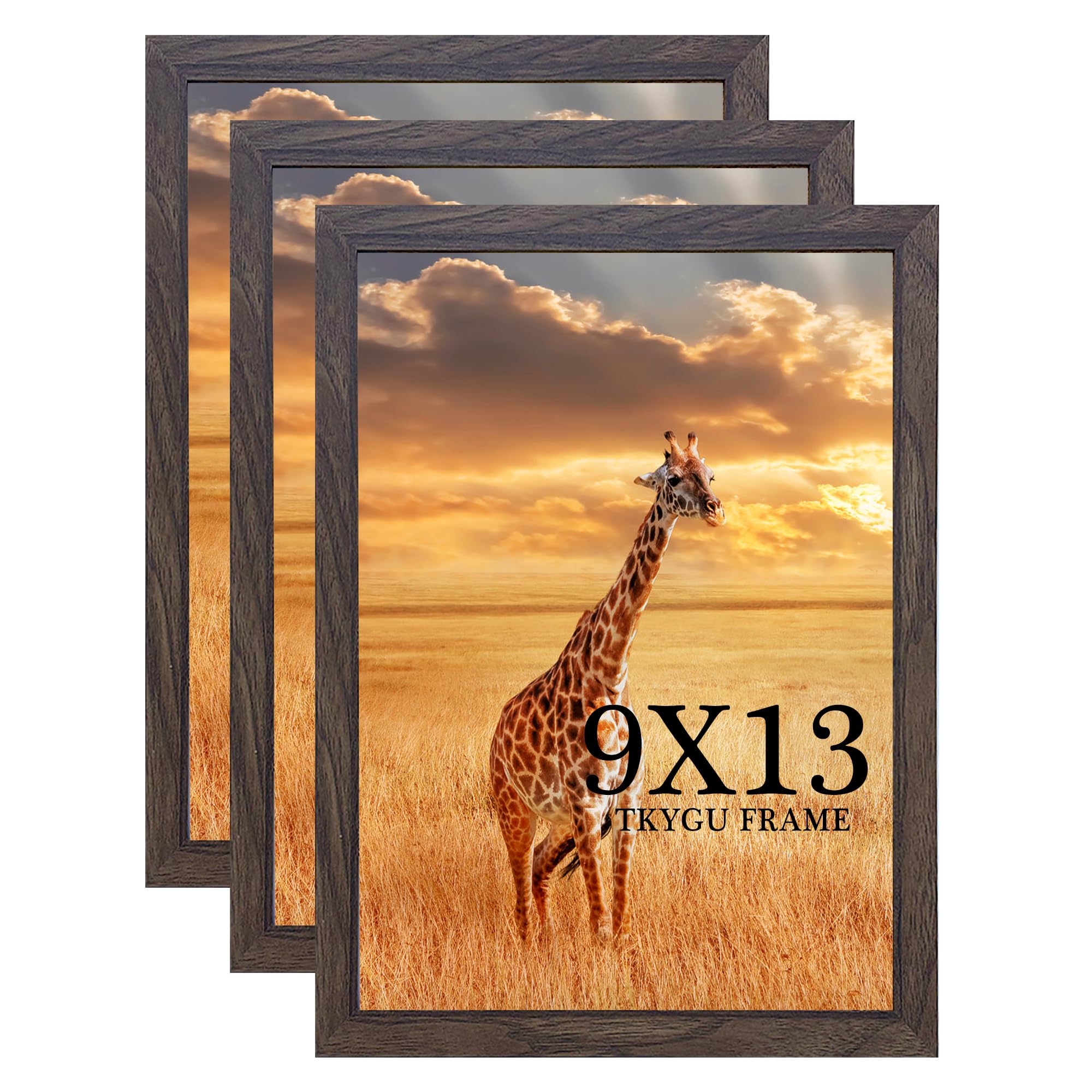 13x17 Picture Frame Set of 3, Wooden Frame Black for 13 x 17 Inch Picture Poster Photo with Durable Shatter Resistant Plexiglass,Wall Gallery Poster Photo frame 13 by 17 Frame for Wall best gift