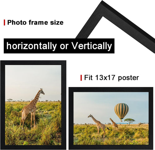 13x17 Picture Frame Set of 3, Wooden Frame Black for 13 x 17 Inch Picture Poster Photo with Durable Shatter Resistant Plexiglass,Wall Gallery Poster Photo frame 13 by 17 Frame for Wall best gift